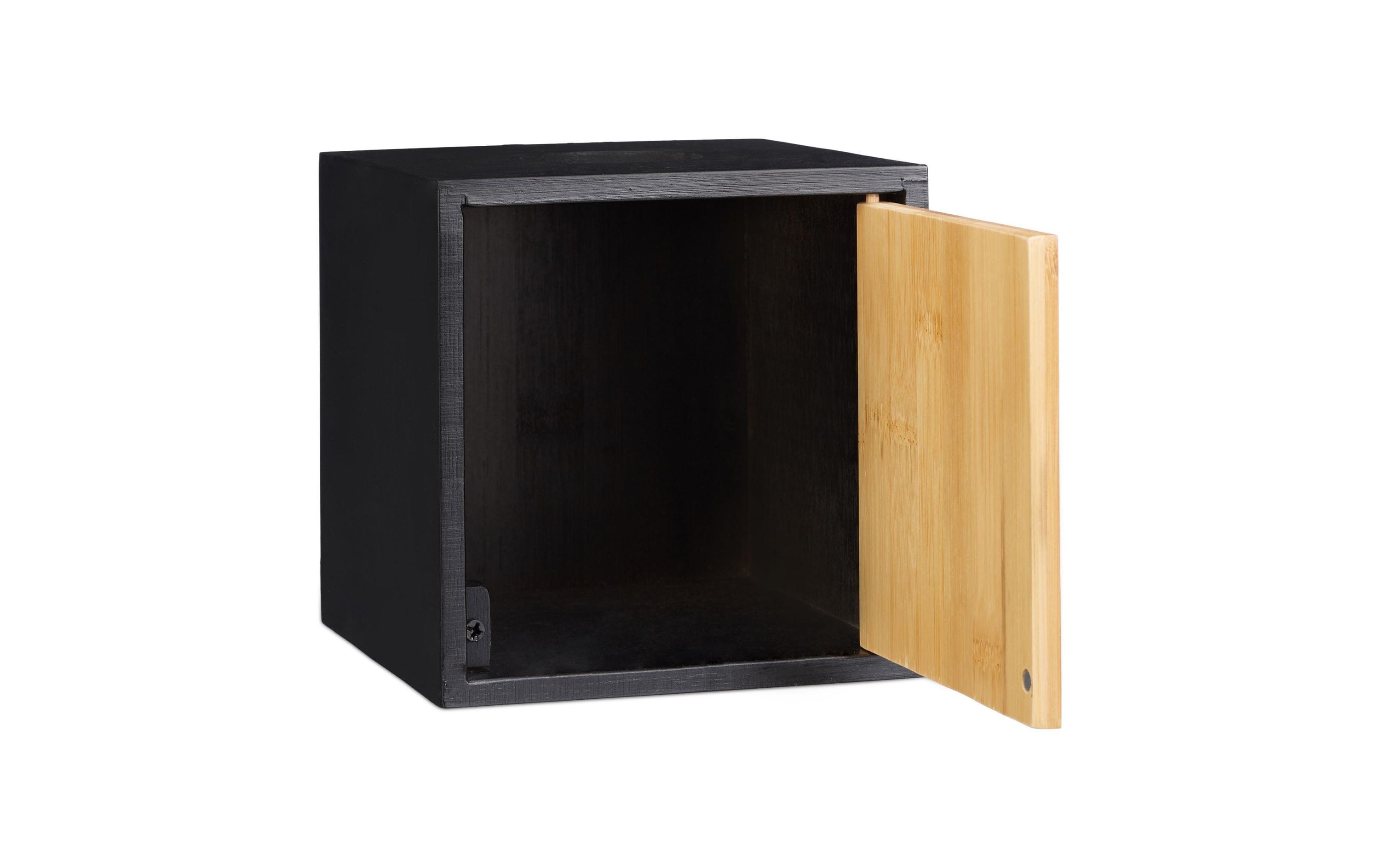 relaxdays Kosmetiktuchbox Quadratisch Nature/Schwarz