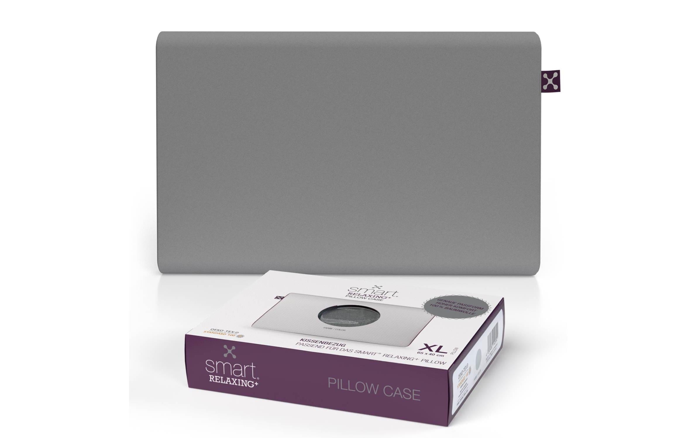 Smartsleep Kopfkissenbezug Relaxing + XL 60 x 40 x 7 cm, Grau