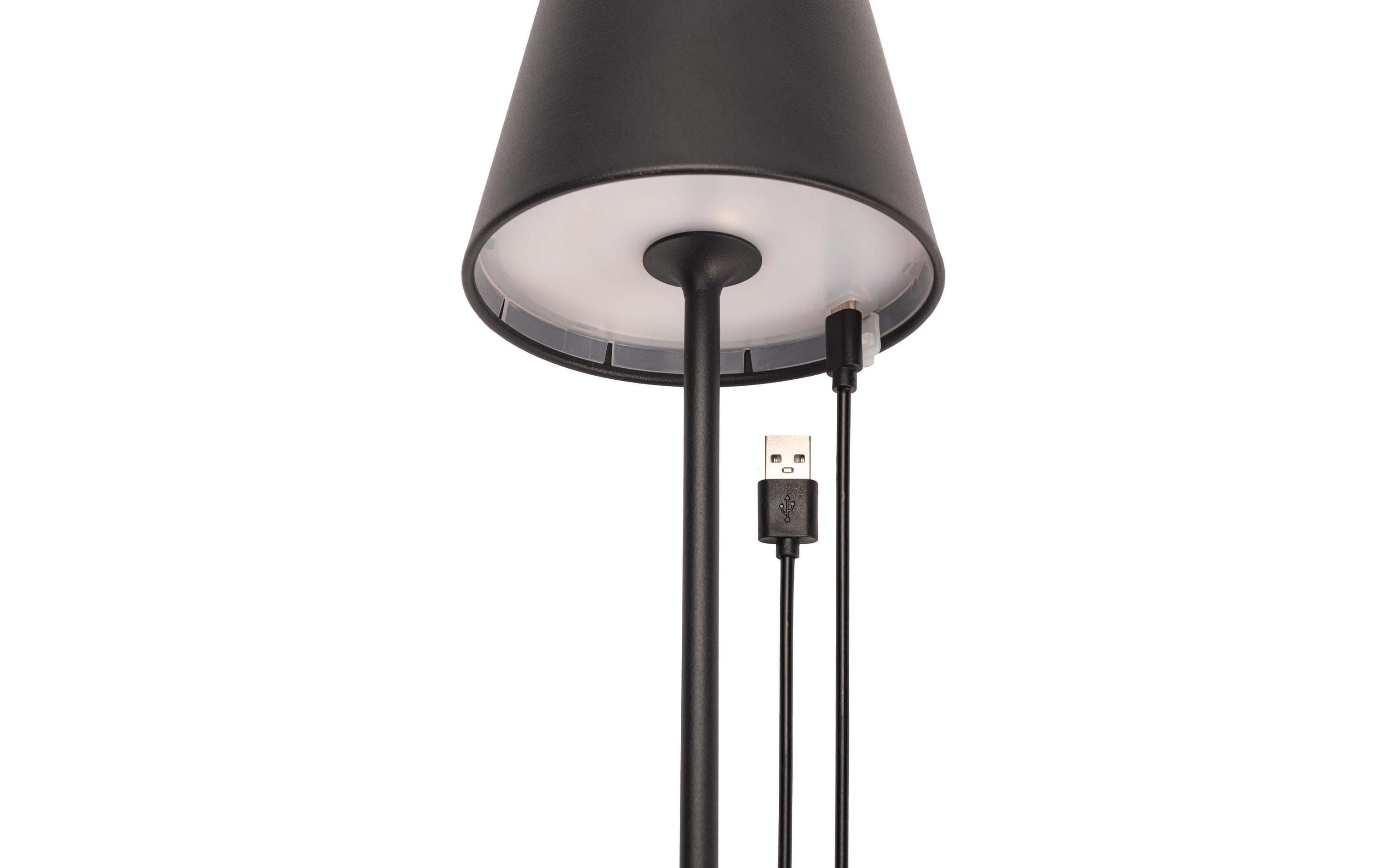 STT Tischleuchte Motion USB Luna, 23 LEDs, Ø 12 x 38 cm, Schwarz