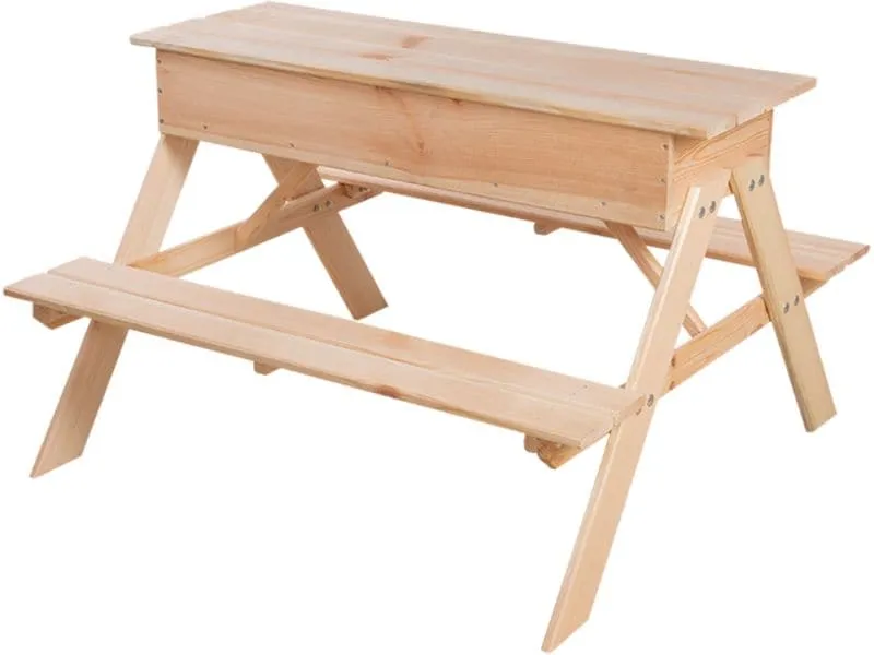 Esschert Design Picknicktisch mit Sandkasten Holz 93 x 88 x 60 cm Esschert Design Picknicktisch mit Sandkasten Holz 93 x 88 x 60 cm