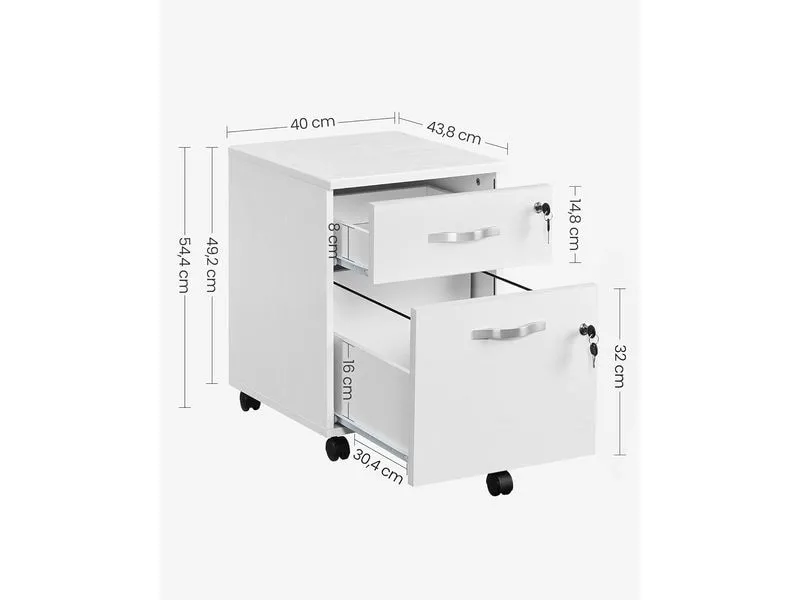 VASAGLE Aktenschrank mit zwei Schubladen