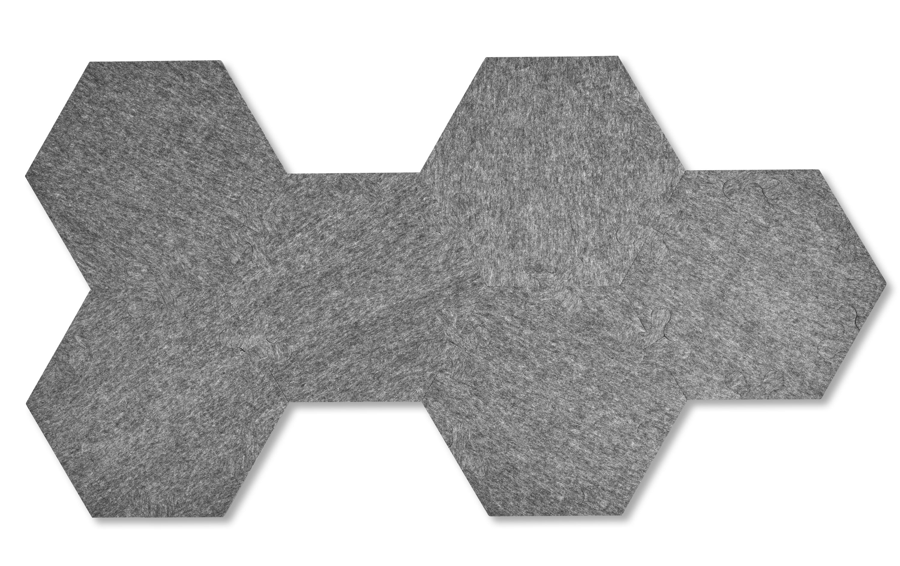Plotony Wandfliesen Hexagon 44 x 50.5 cm Grau, 6 Platten