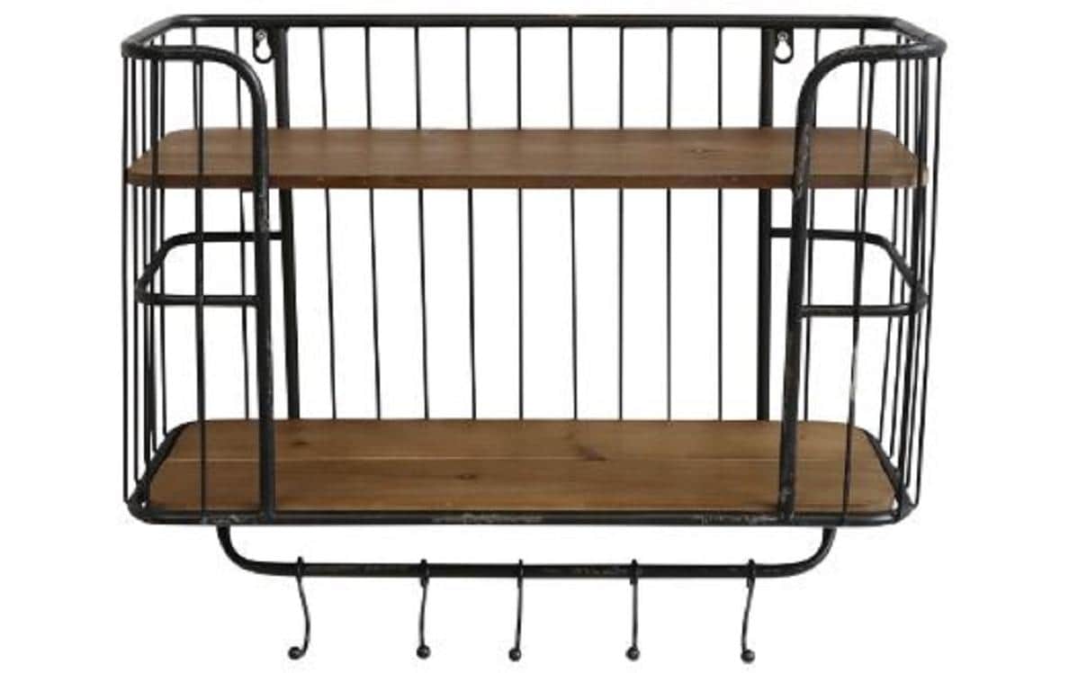 Chic Antique Küchenregal Kiefernholz, Schwarz / Braun