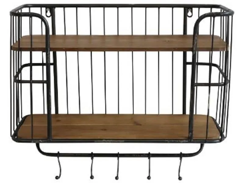Chic Antique Küchenregal Kiefernholz, Schwarz / Braun Chic Antique Küchenregal Kiefernholz, Schwarz / Braun