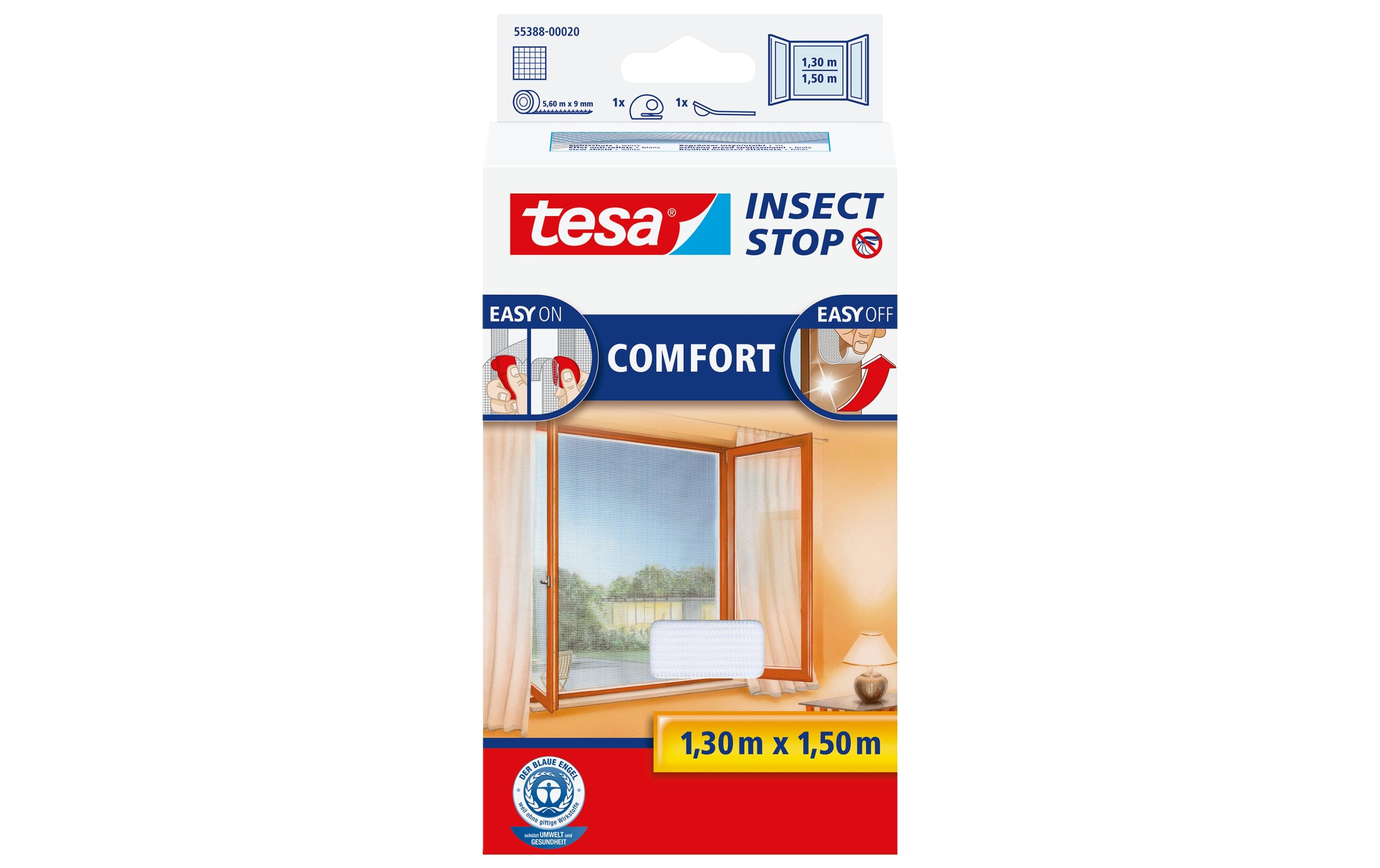 tesa Fliegengitter Insect Stop Comfort Fenster 1.3x1.5m weiss tesa Fliegengitter Insect Stop Comfort Fenster 1.3x1.5m weiss