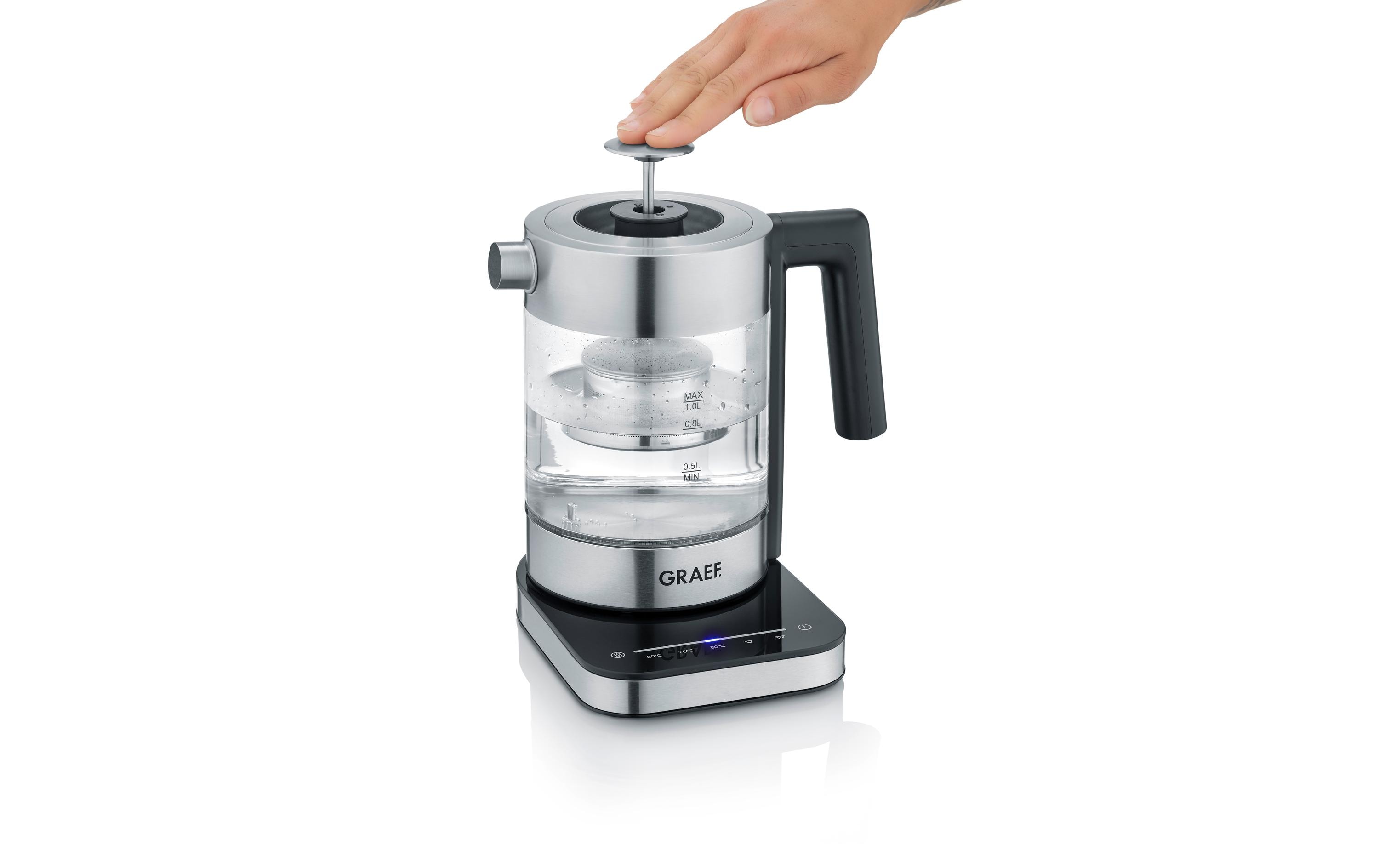 Graef Wasserkocher WK 350, 1 l, Edelstahl/Transparent