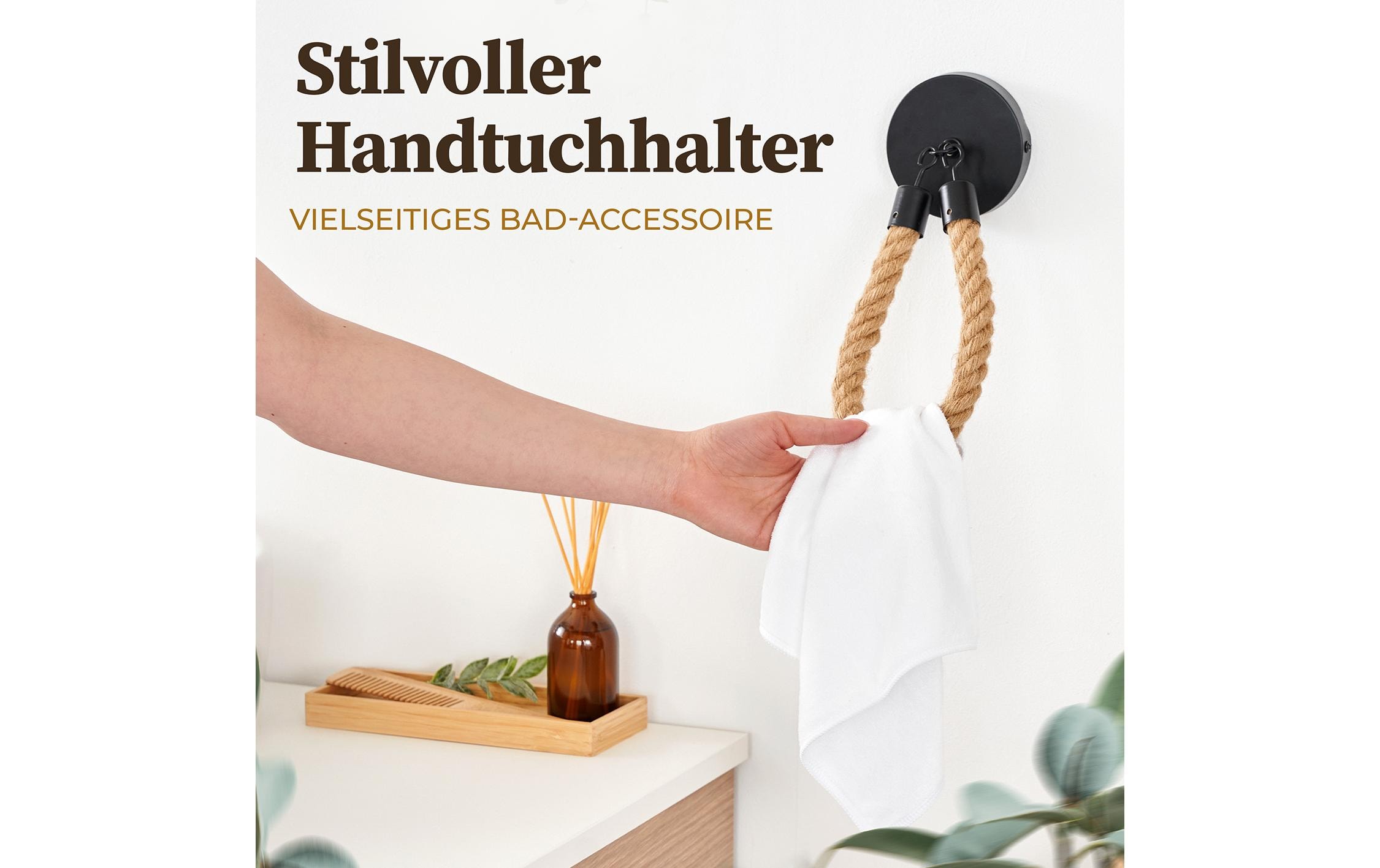 Hennez Toilettenpapierhalter Nature/Schwarz