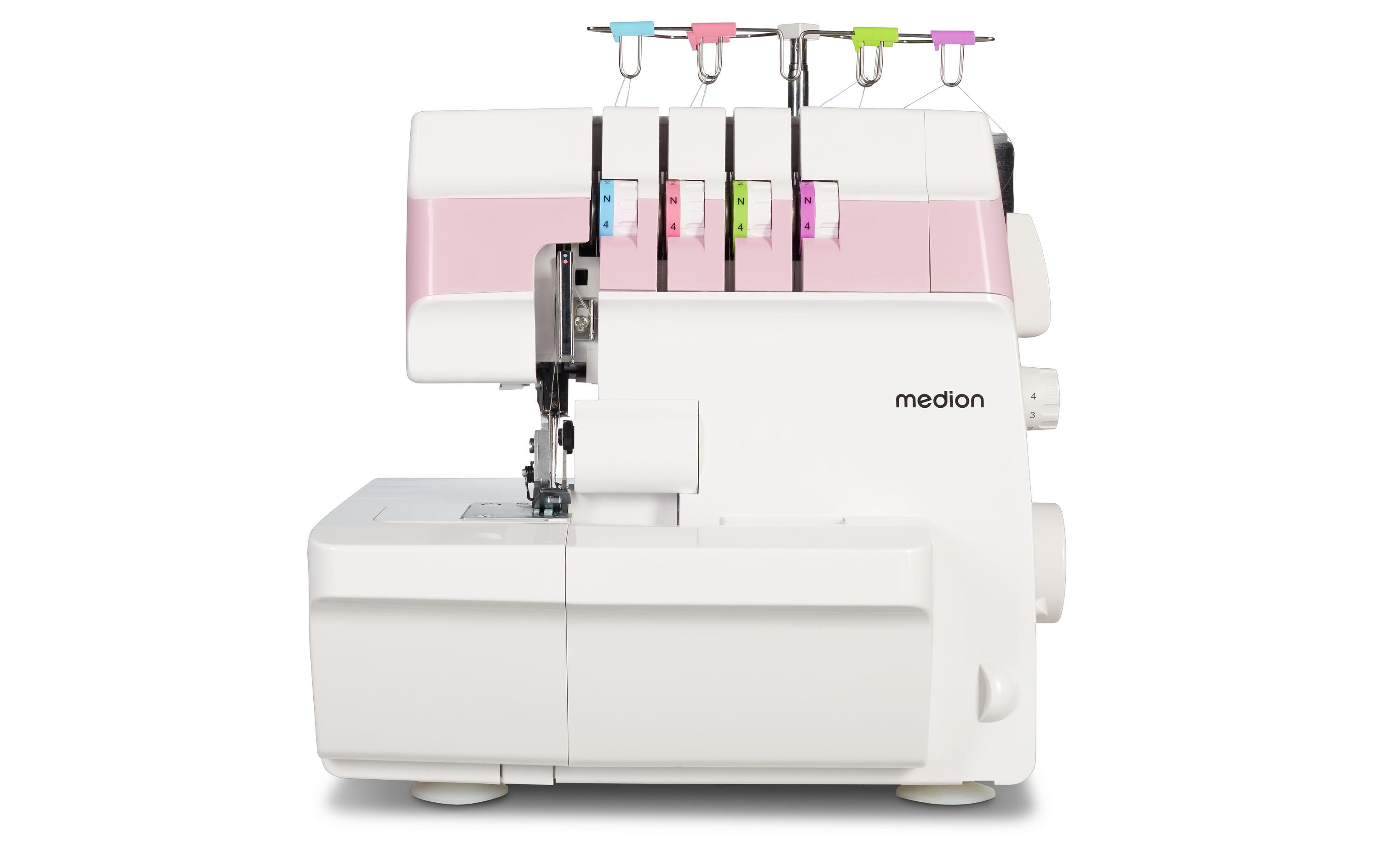 Medion Nähmaschine Life Overlock SO90 Weiss/Rosa