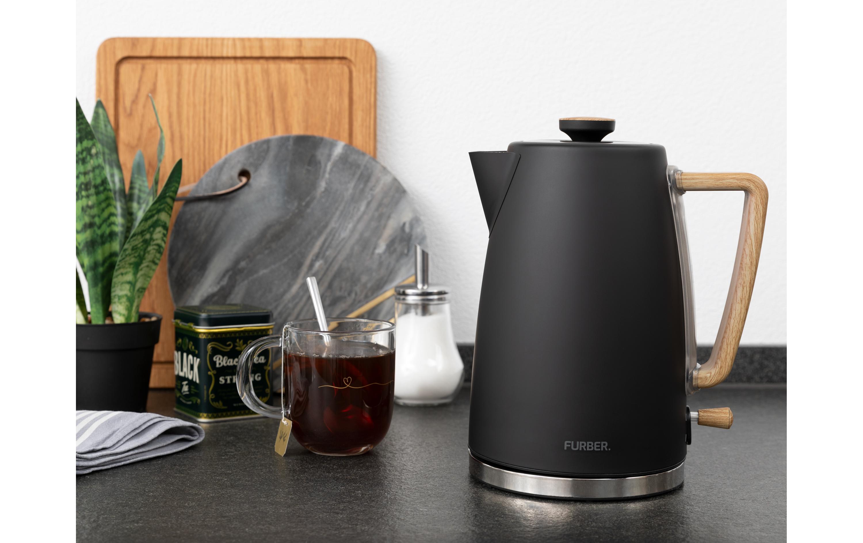 FURBER Wasserkocher Chaplin 1.7 l, Schwarz matt
