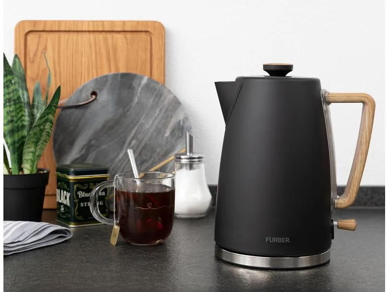 FURBER Wasserkocher Chaplin 1.7 l, Schwarz matt