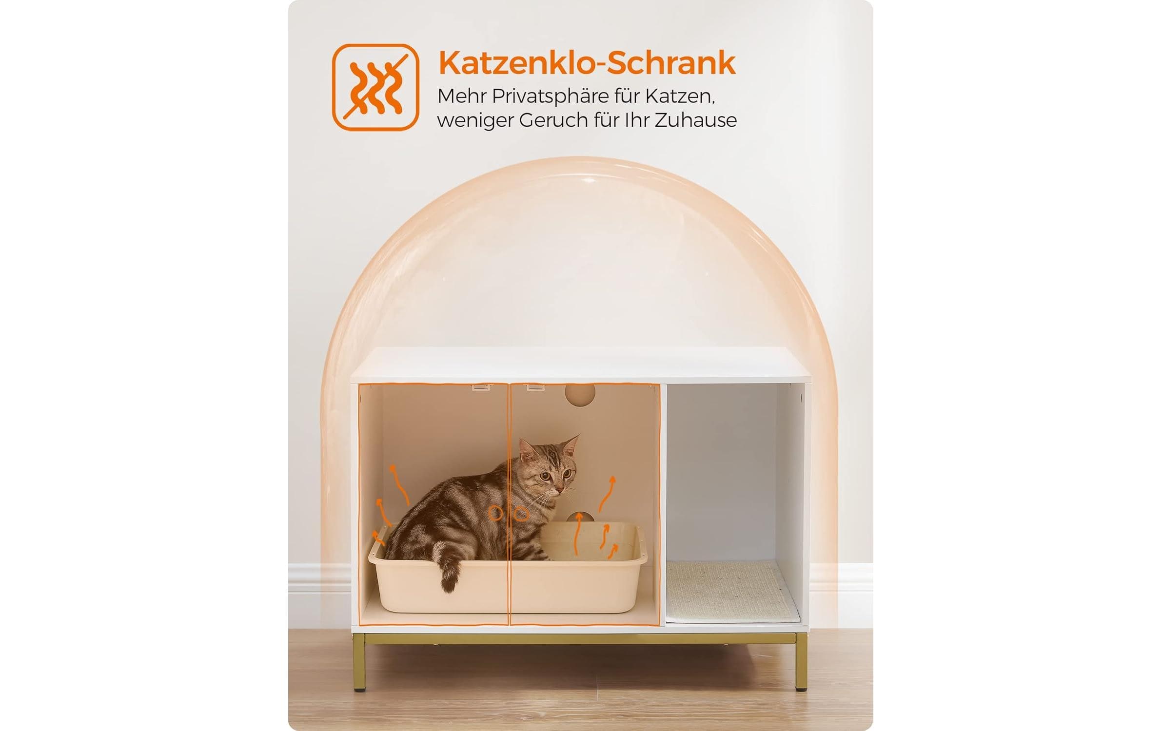 Feandrea Katzenhaus für Katzentoilette 80 x 50 x 55 cm