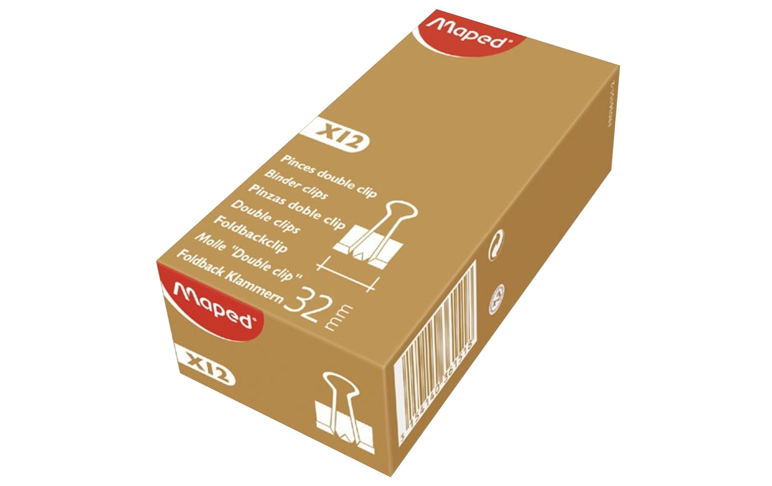 maped Papierklemme 32 mm 12 Stück, Schwarz