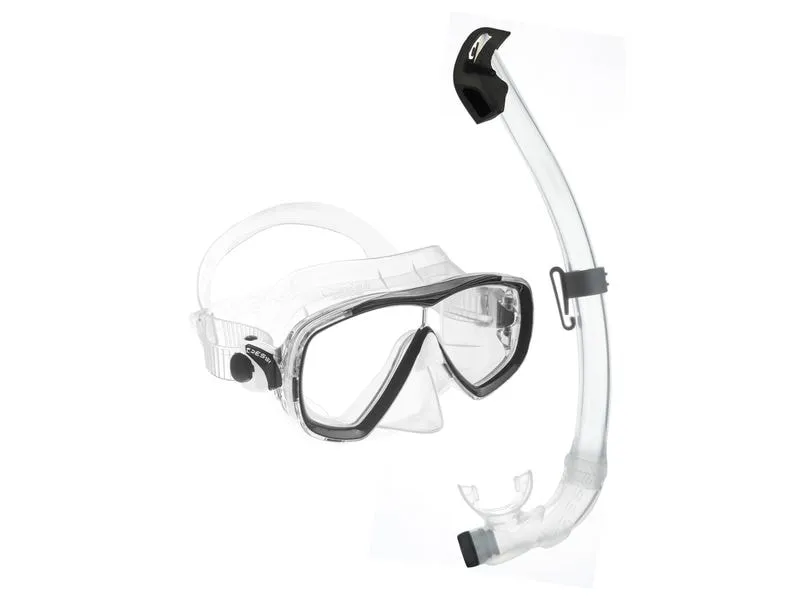 CRESSI Estrella + Seal Dry Snorkel Combo Clear/Black CRESSI Estrella + Seal Dry Snorkel Combo Clear/Black