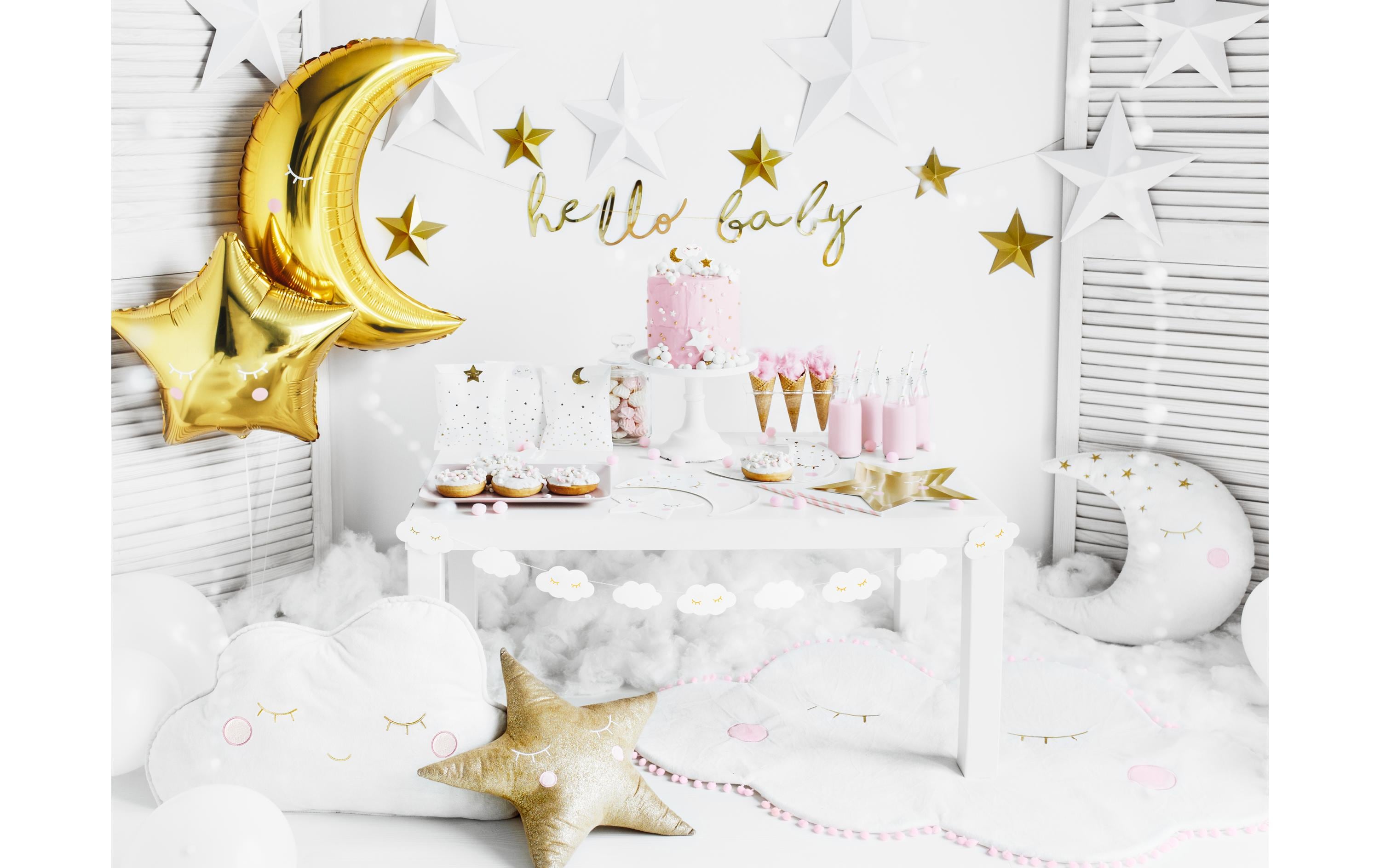 Partydeco Girlande Hello Baby 0.7 m, Gold
