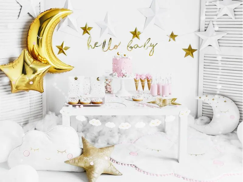 Partydeco Girlande Hello Baby 0.7 m, Gold