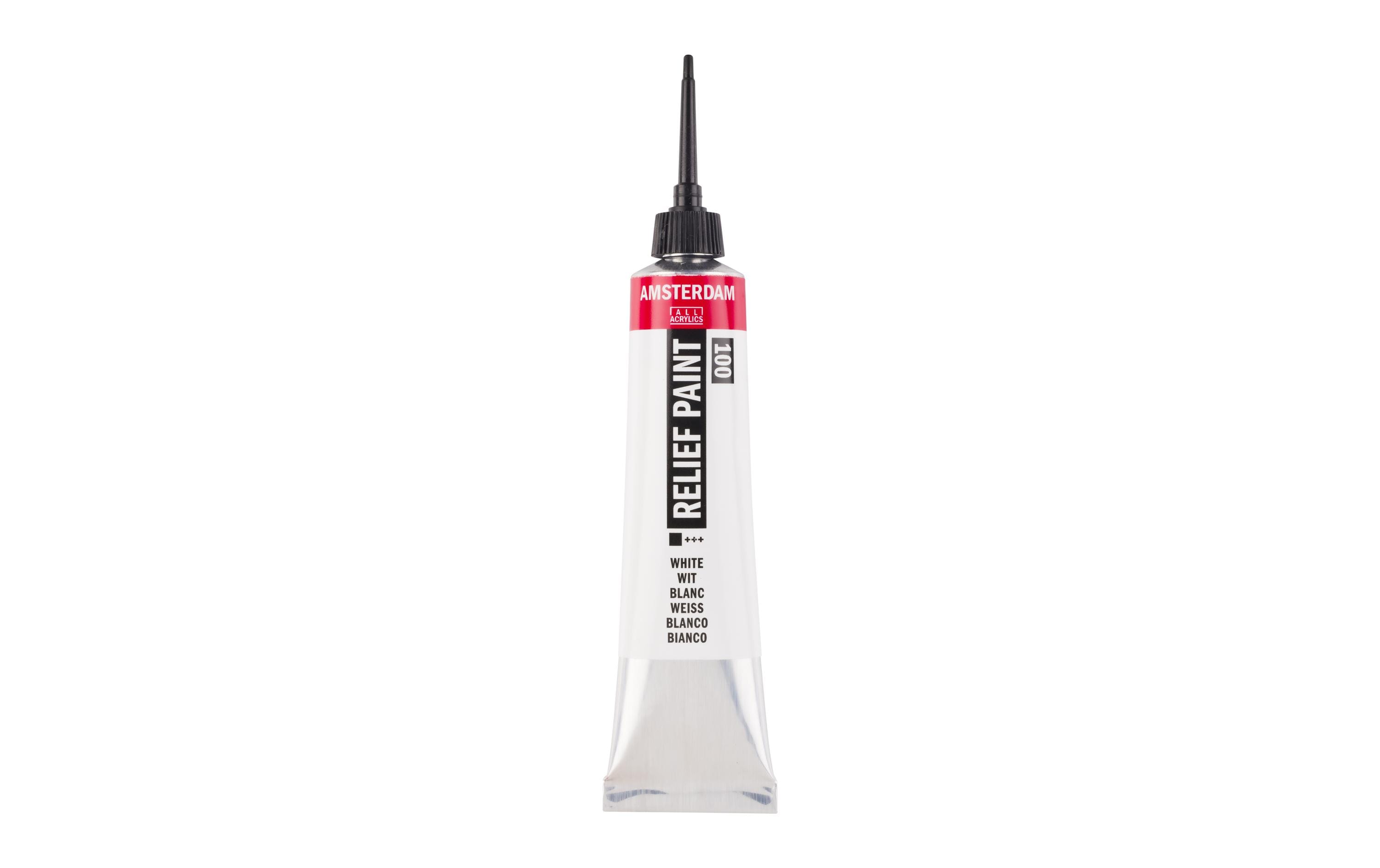 Amsterdam Acrylfarbe Reliefpaint 100 weiss deckend, 20 ml 20 ml, Weiss