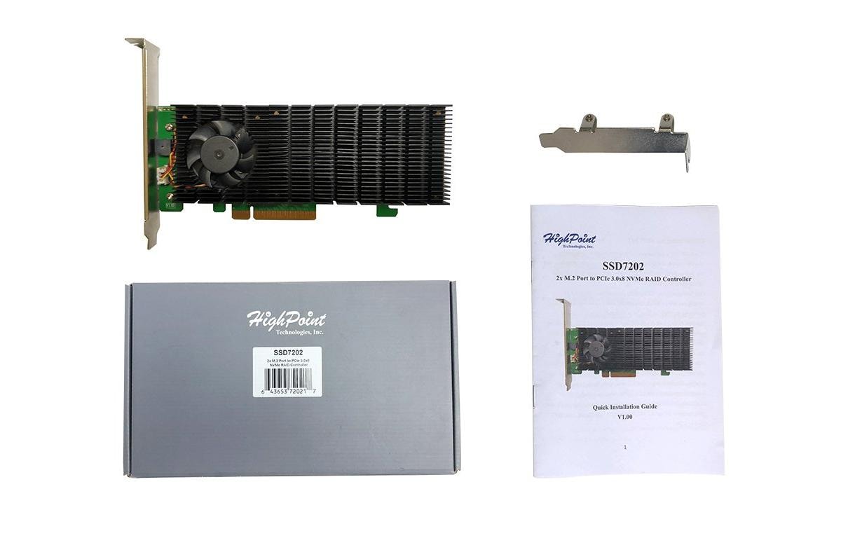 Highpoint RAID-Controller SSD7202 2x M.2 NVMEx4v3, PCI-Ex8 Highpoint RAID-Controller SSD7202 2x M.2 NVMEx4v3, PCI-Ex8