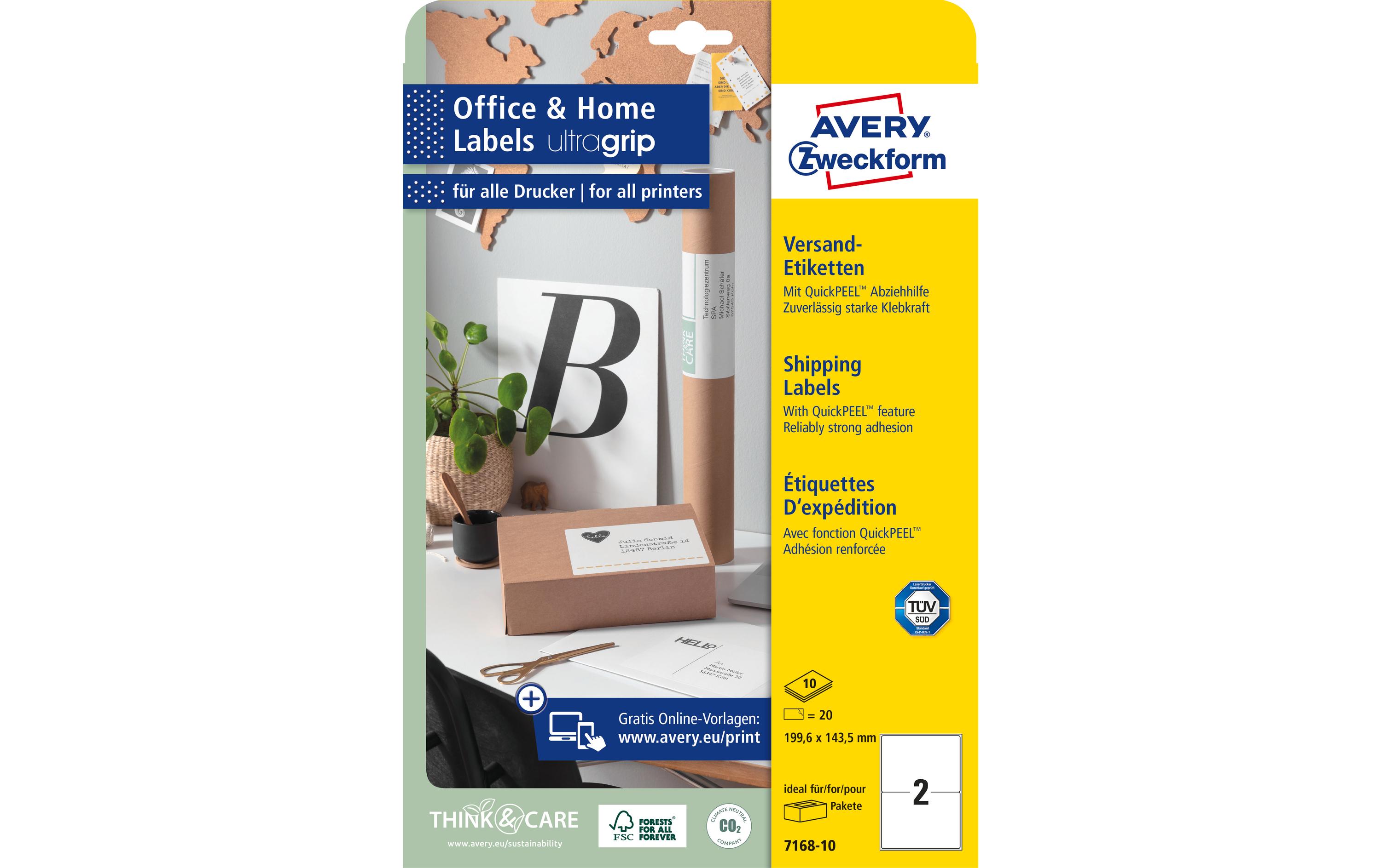 Avery Zweckform Hinweis-Etiketten Set Ø 199.6 x 143.5 mm, 10 Blatt Avery Zweckform Hinweis-Etiketten Set Ø 199.6 x 143.5 mm, 10 Blatt