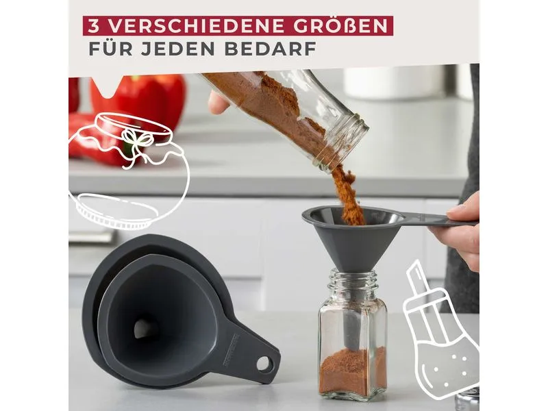 Fackelmann Trichter-Set, Dunkelgrau, 3-tlg. Fackelmann Trichter-Set, Dunkelgrau, 3-tlg.