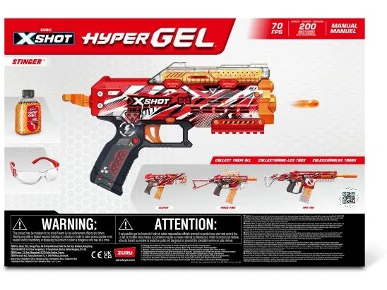 X-Shot Hyper Gel Stinger Blaster mit Gel-Kugeln – EN71 Series 1