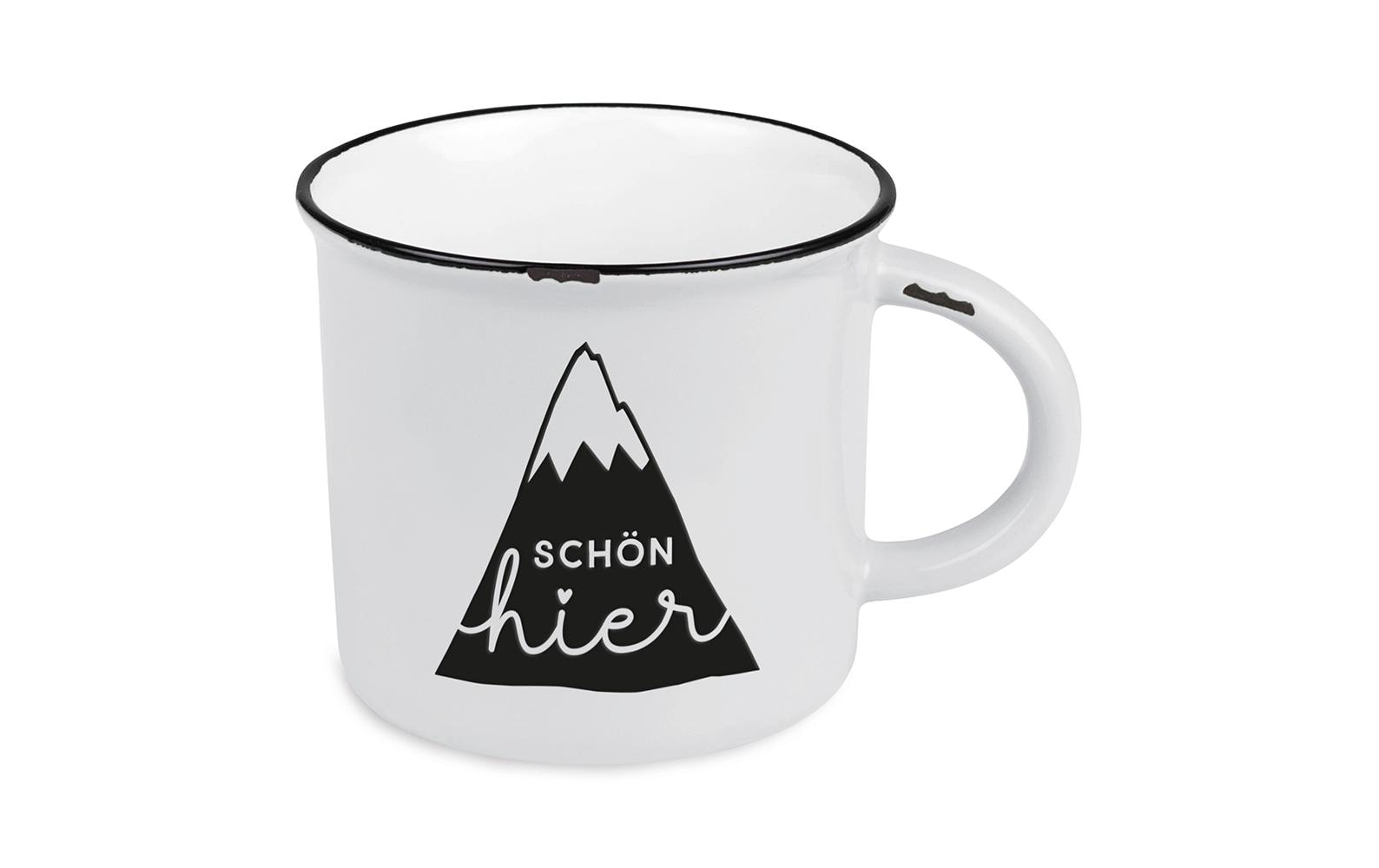 Grafik Werkstatt Vintage Becher Bergglück, Schön hier