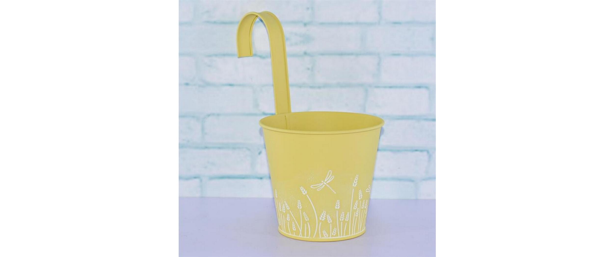 Dameco Übertopf Rund mit Haken Gelb/Weiss Dameco Übertopf Rund mit Haken Gelb/Weiss