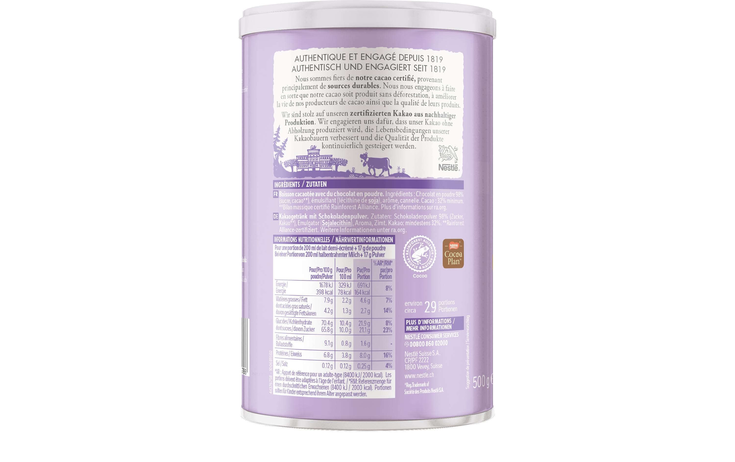 Cailler Le Chocolat – Schokoladenpulver 500 g
