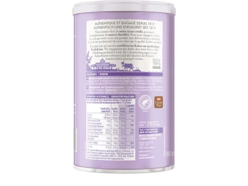 Cailler Le Chocolat – Schokoladenpulver 500 g Cailler Le Chocolat – Schokoladenpulver 500 g