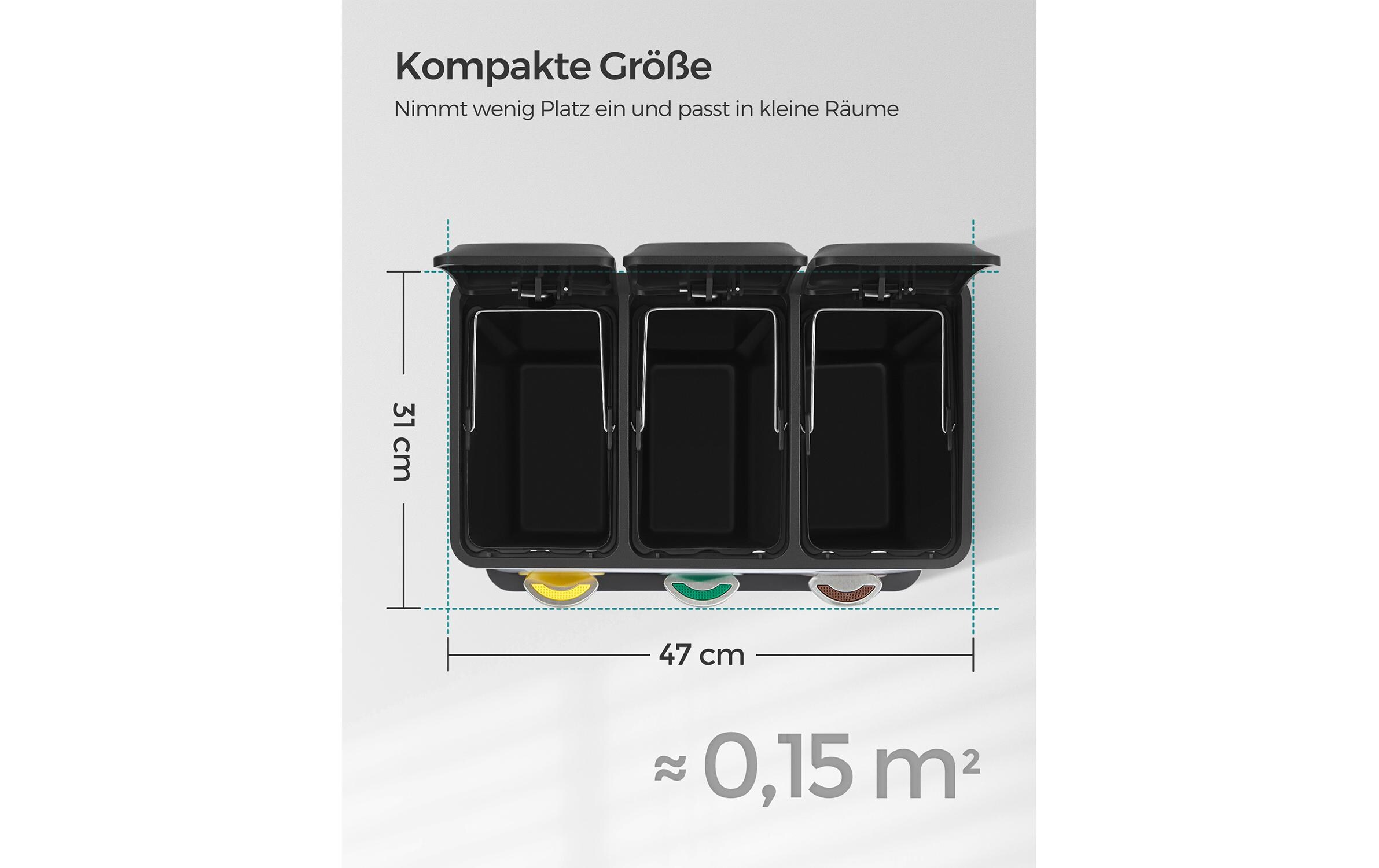 Songmics Abfalleimer 24 l, Silber