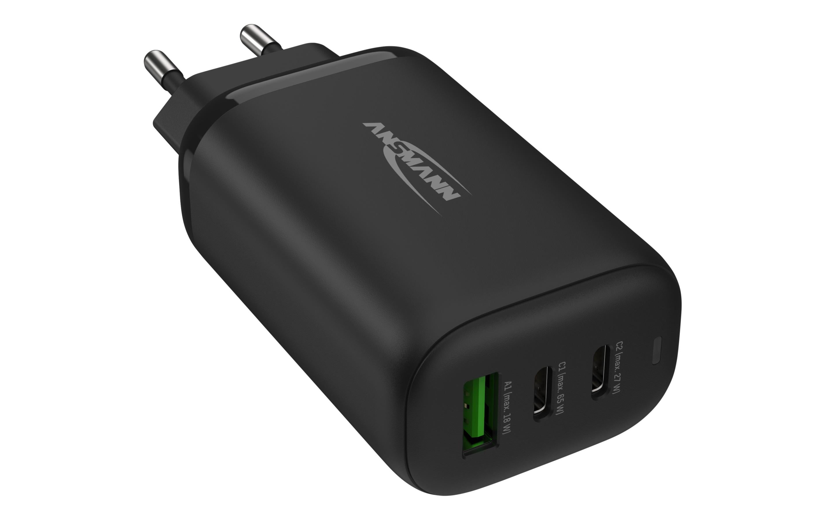 Ansmann USB-Wandladegerät Home Charger HC365PD, 65 W, Schwarz Ansmann USB-Wandladegerät Home Charger HC365PD, 65 W, Schwarz