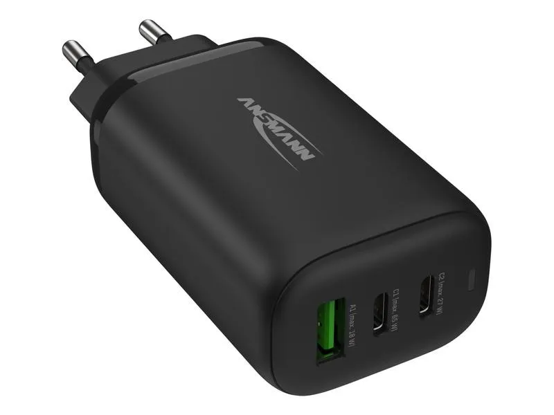Ansmann USB-Wandladegerät Home Charger HC365PD, 65 W, Schwarz Ansmann USB-Wandladegerät Home Charger HC365PD, 65 W, Schwarz