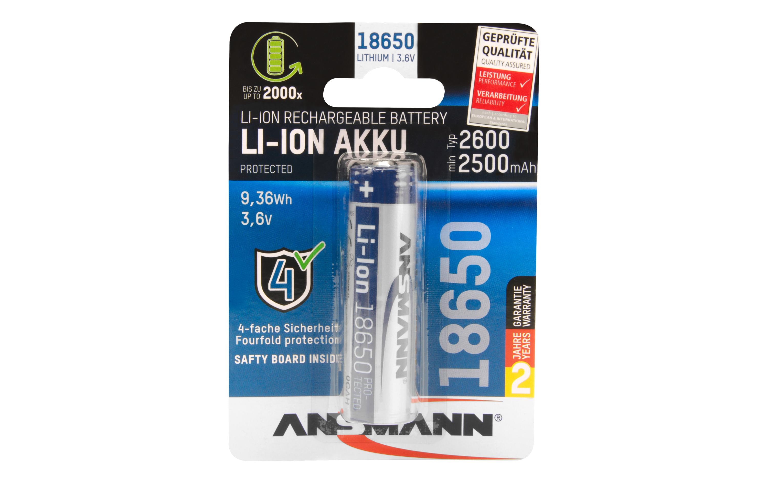 Ansmann Akku 18650 Typ 2600 2500 mAh