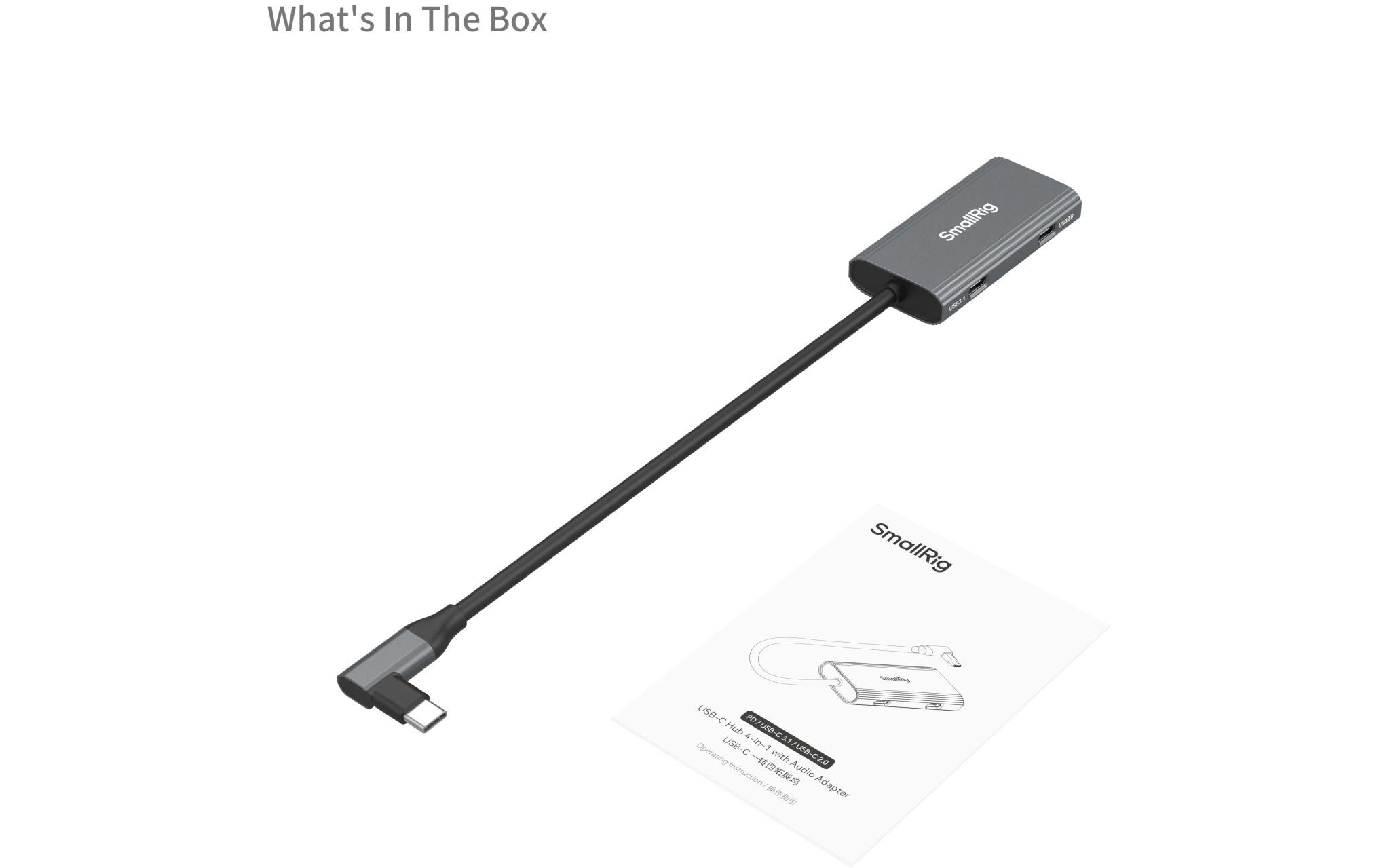 Smallrig USB-C Hub 4-in-1 PD/USB-C 3.1/USB-C 2.0 mit Audioadapter