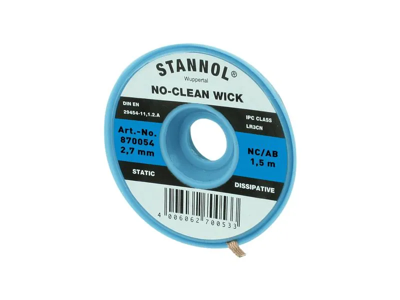 Stannol Entlötlitze NC-BB Entlötlitze 2.7 mm x 1.5m halogenfrei Stannol Entlötlitze NC-BB Entlötlitze 2.7 mm x 1.5m halogenfrei