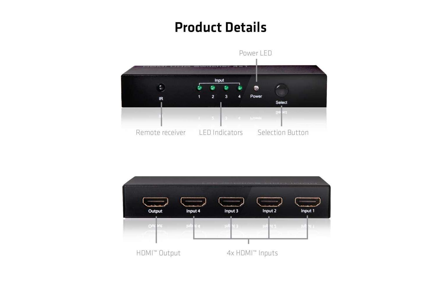 Club 3D Switchbox HDMI 2.0 UHD, 4 Port