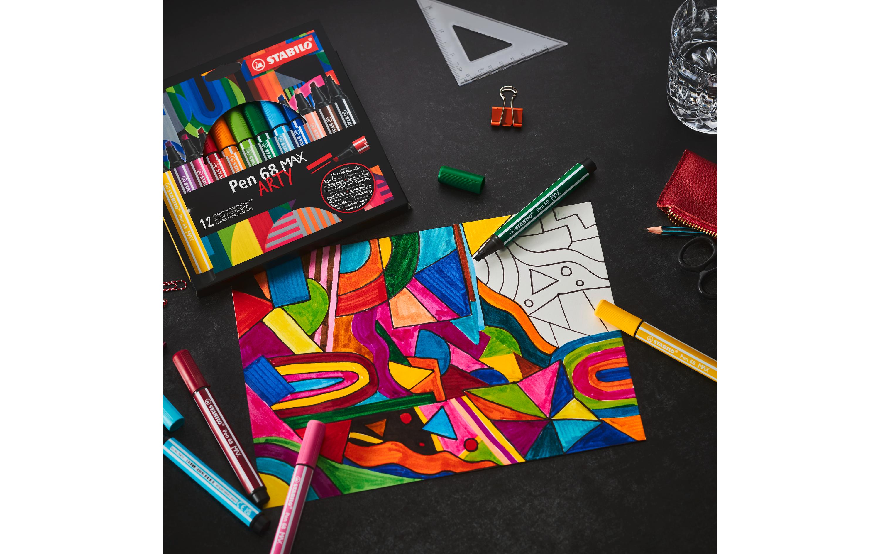 STABILO Filzstift Pen 68 MAX Karminrot, 5 Stück