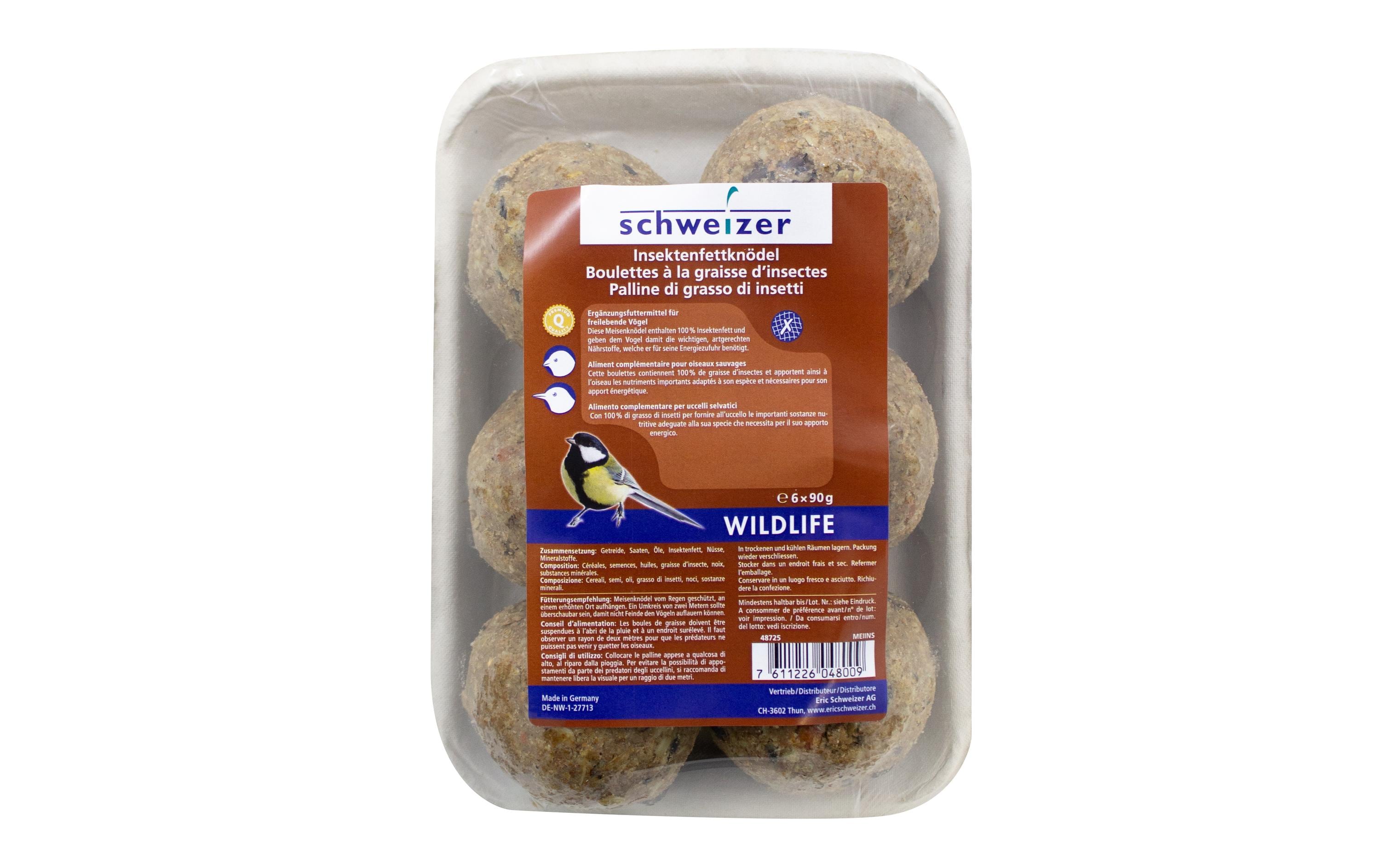Eric Schweizer Wintervogelfutter Insektenfettknödel, 6 x 90 g, netzfrei Eric Schweizer Wintervogelfutter Insektenfettknödel, 6 x 90 g, netzfrei