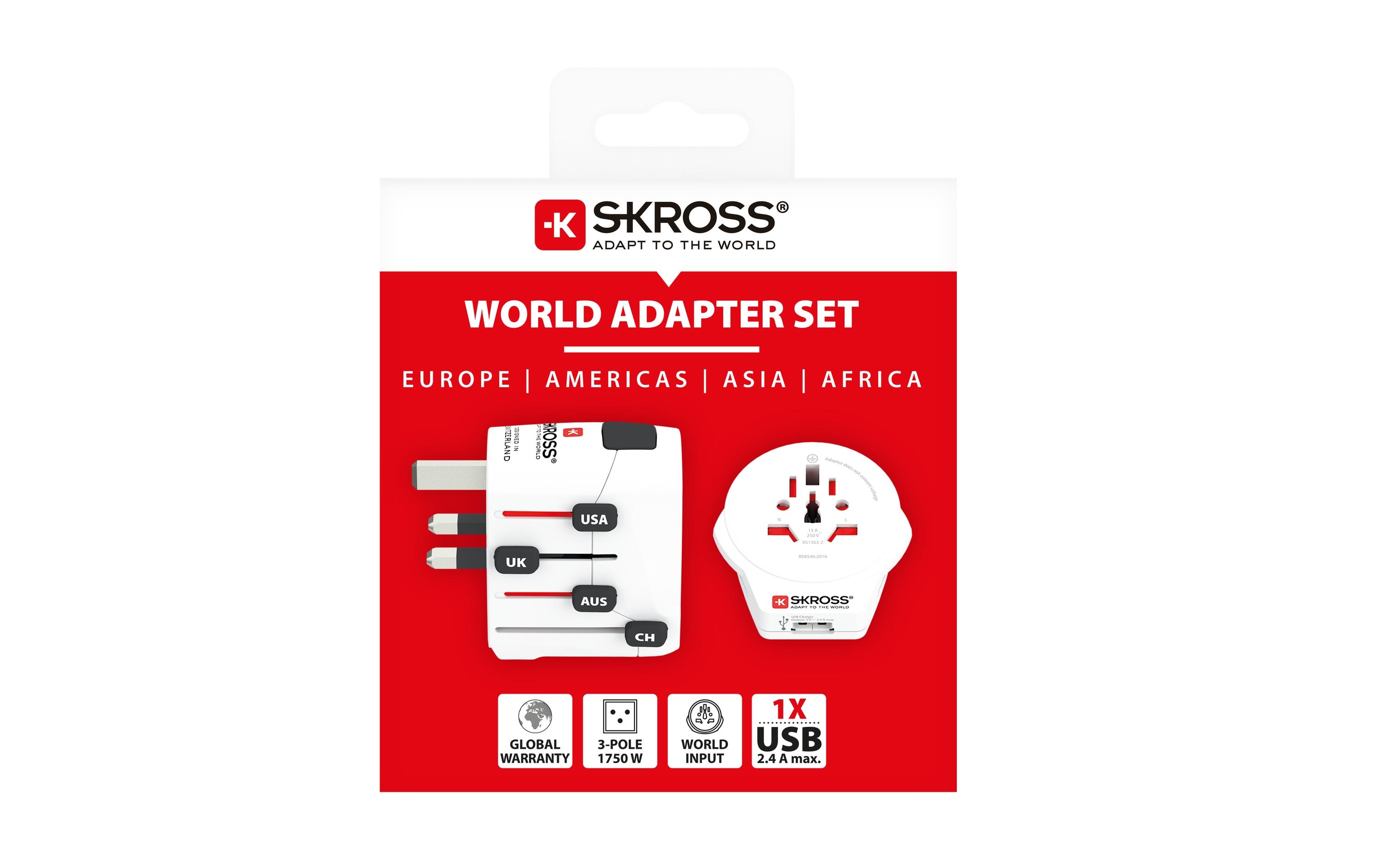 SKROSS Weltreiseadapter PRO World & USB