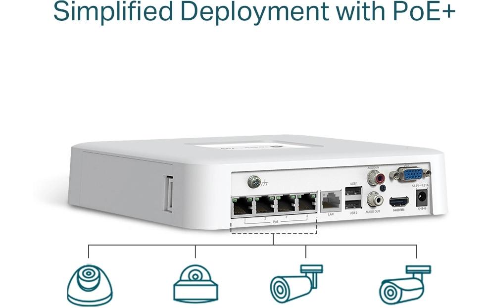 TP-Link Netzwerkrekorder NVR1104H-4P 0 TB, 4 Kanal