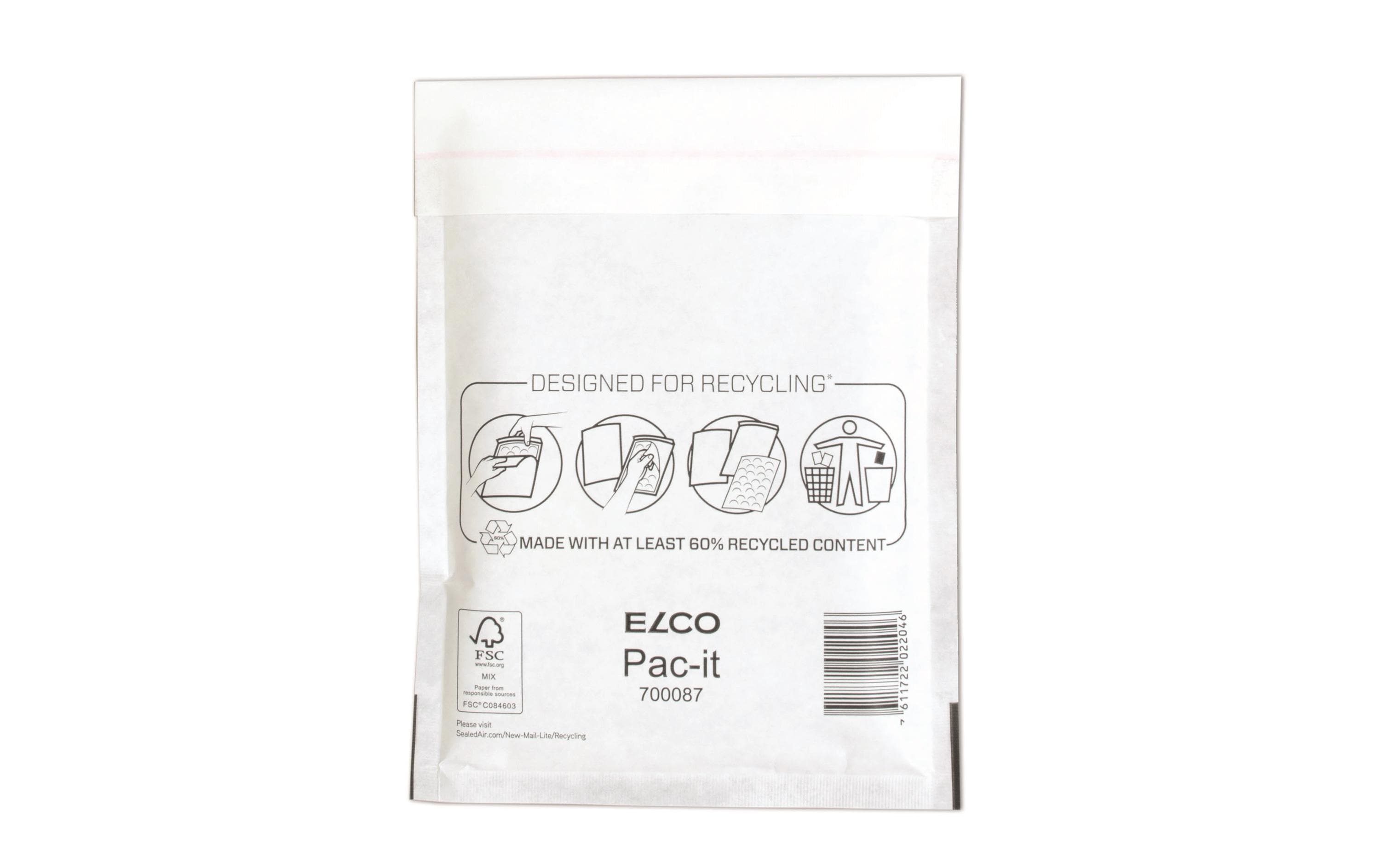 ELCO Luftpolstertasche 17 cm x 22 cm Weiss, 100 Stück ELCO Luftpolstertasche 17 cm x 22 cm Weiss, 100 Stück