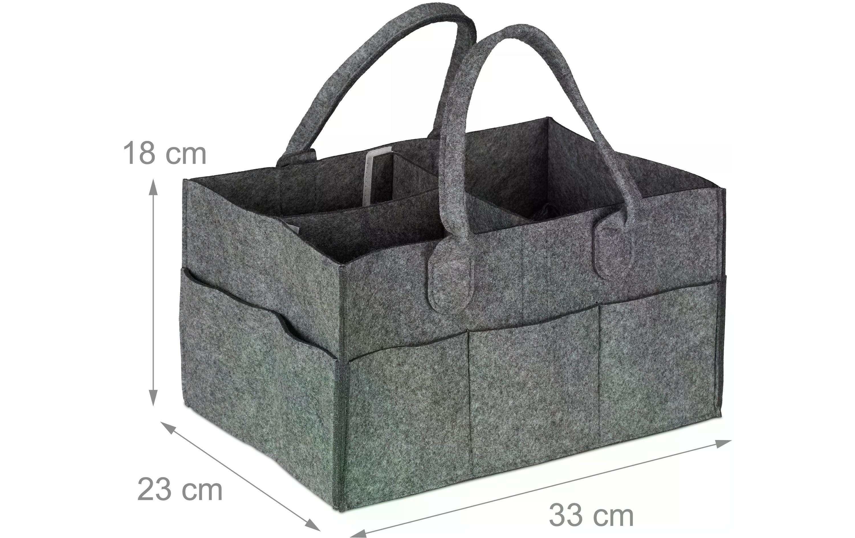 relaxdays Pflegekörbchen Windel Caddy Filz Anthrazit relaxdays Pflegekörbchen Windel Caddy Filz Anthrazit