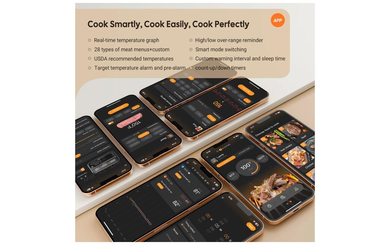 Inkbird Fleischthermometer INT-12-BW Doppelsonde