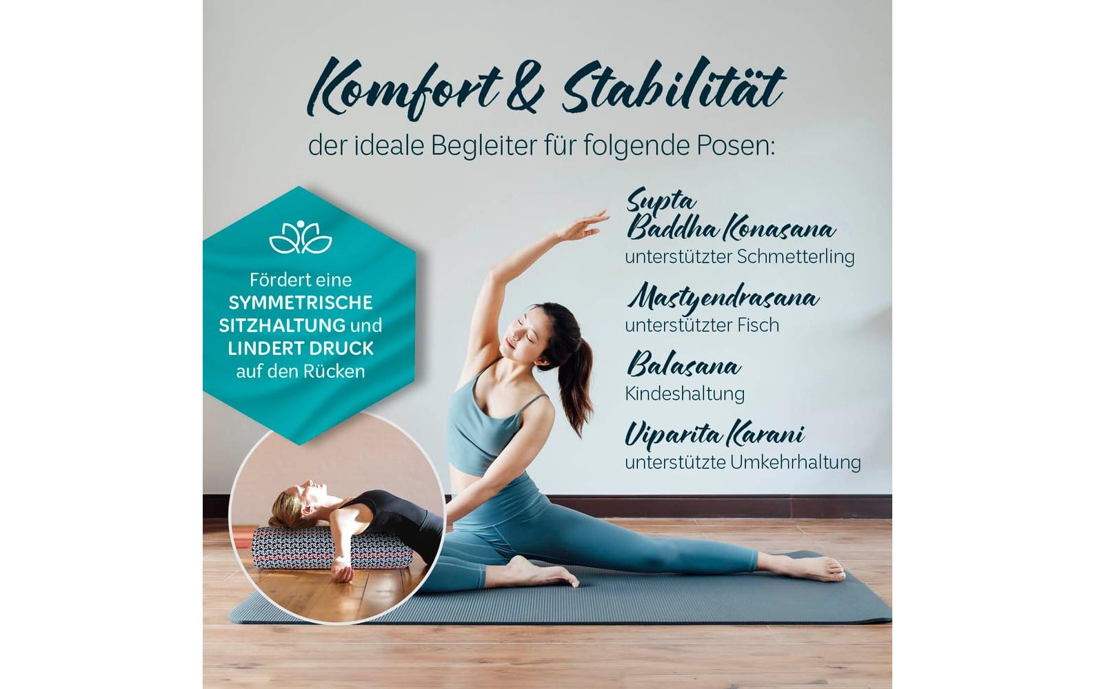 DoYourYoga Yoga-Bolster Tarik Buchweizen, Mehrfarbig