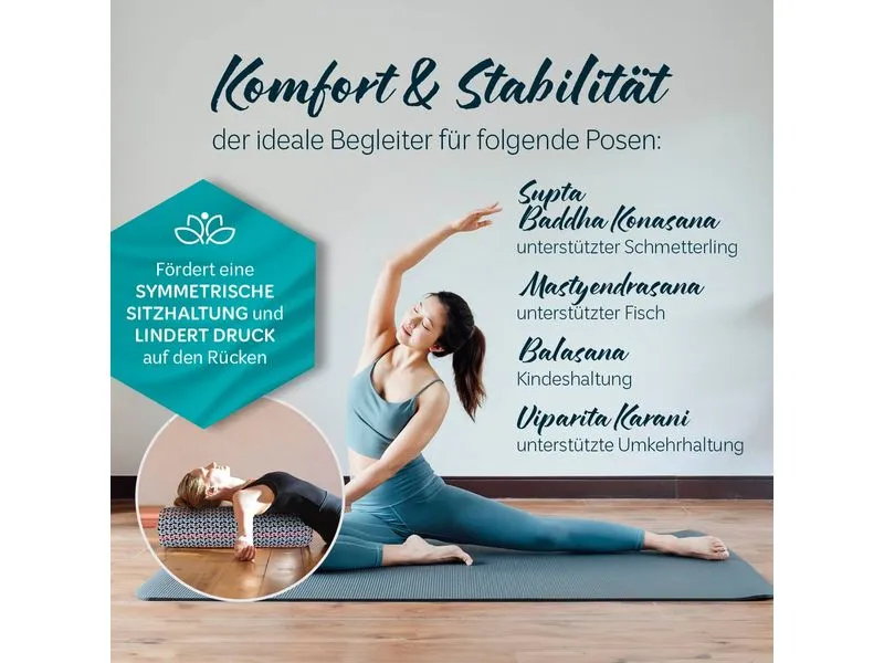 DoYourYoga Yoga-Bolster Tarik Buchweizen, Mehrfarbig DoYourYoga Yoga-Bolster Tarik Buchweizen, Mehrfarbig