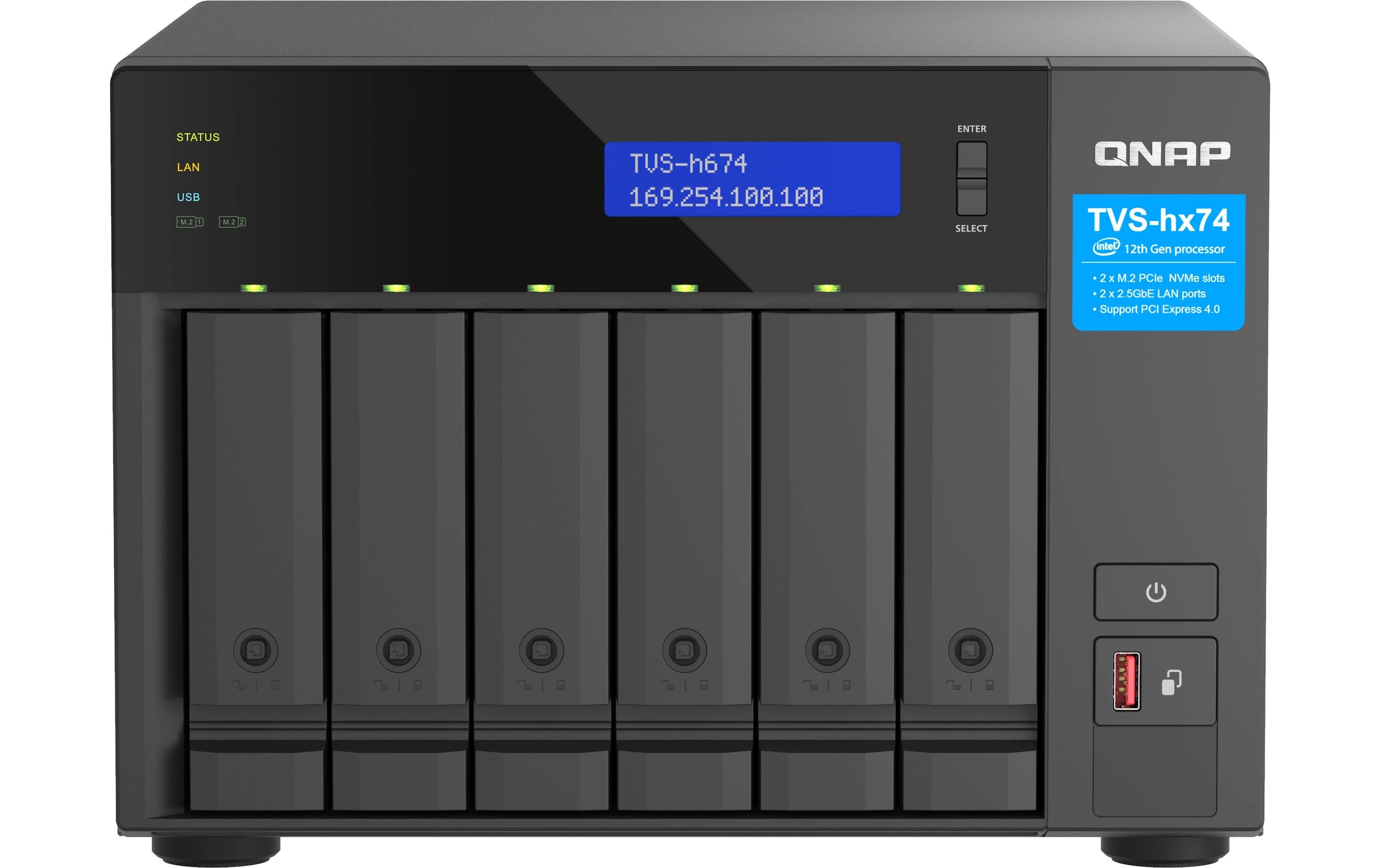 QNAP NAS TVS-h674-i3-16G 6-bay