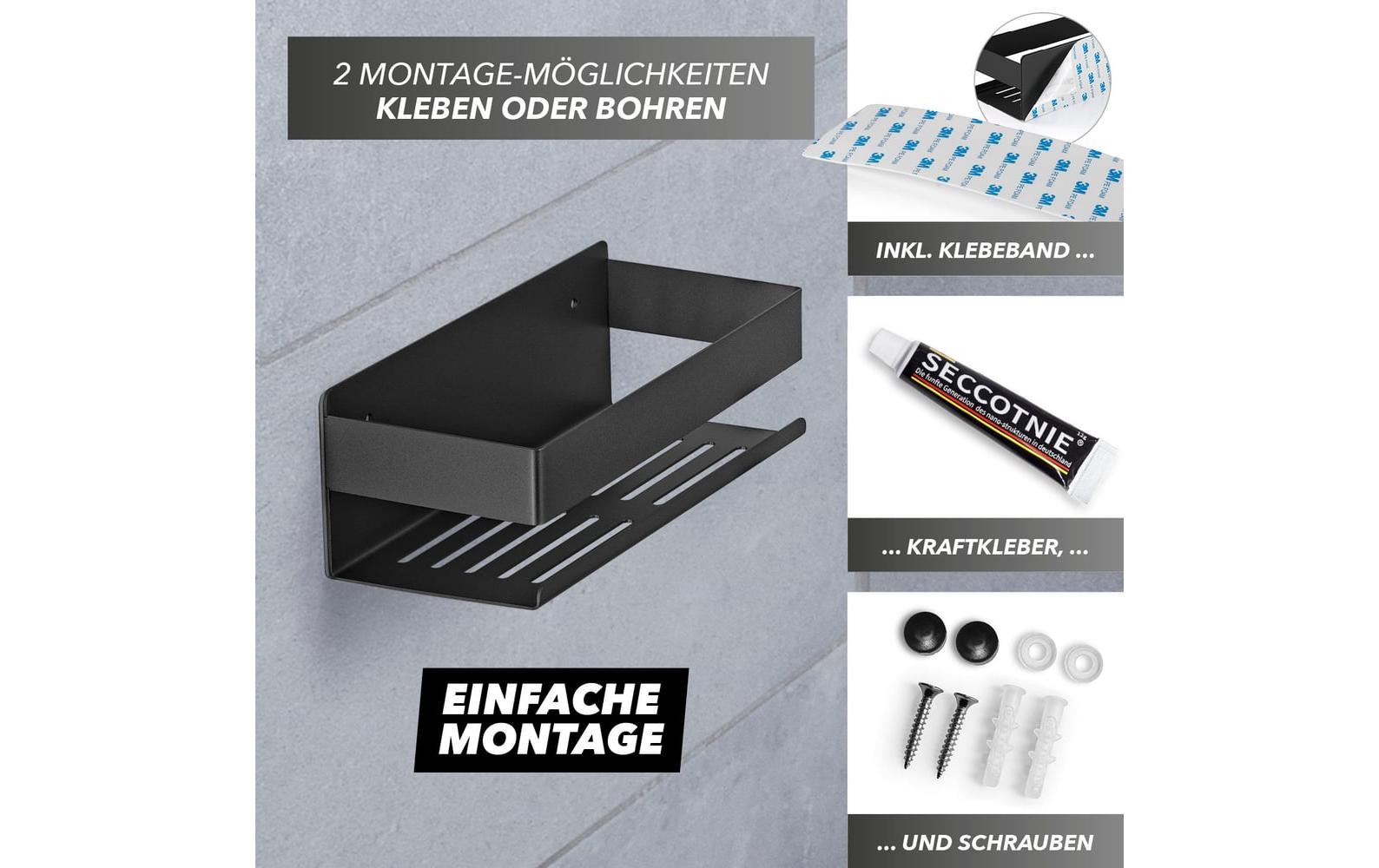 Benkstein Einzel-Duschorganizer Schwarz