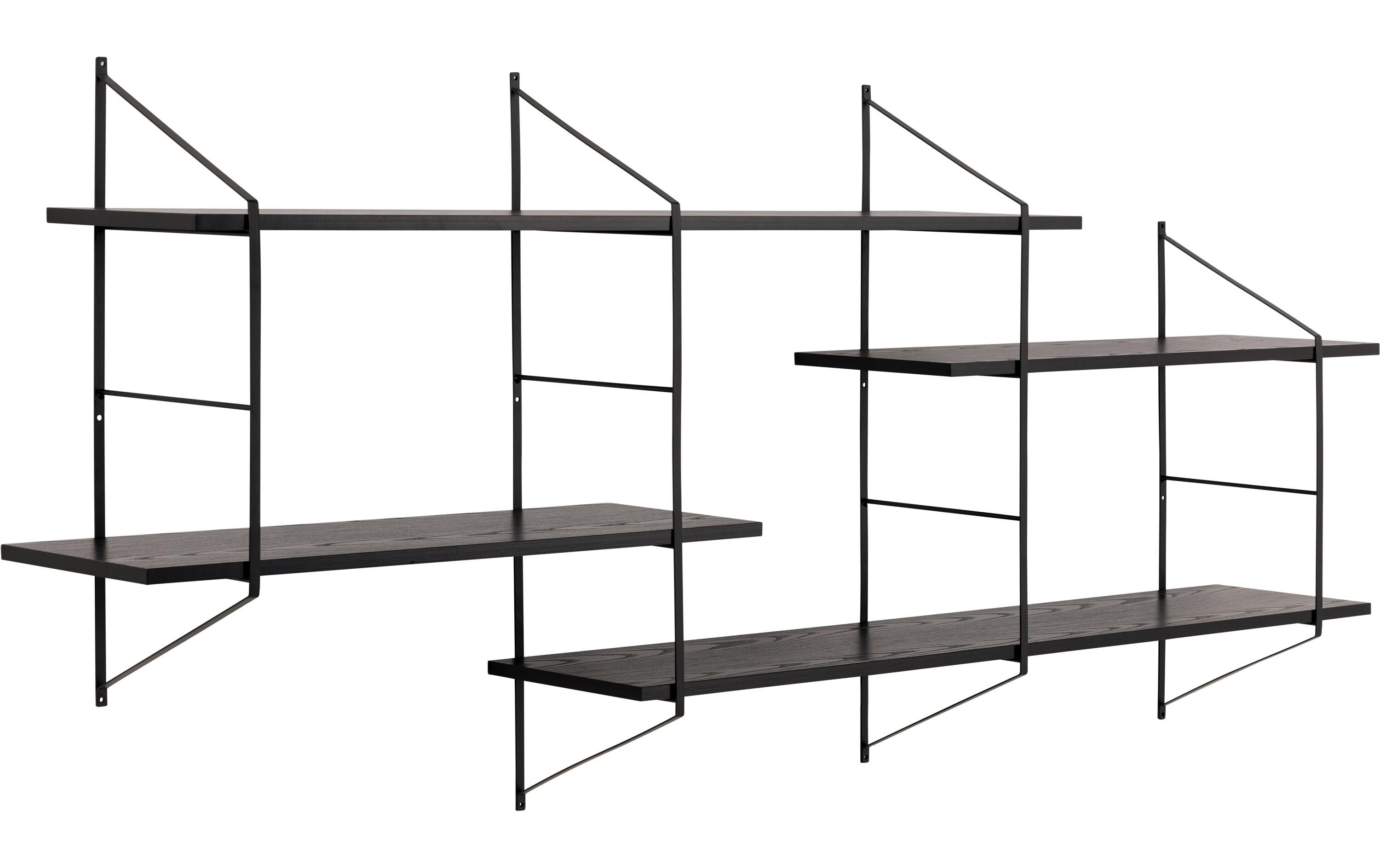 AC Design Wandregal Belfast 191 x 25,5 x 79 cm, Schwarz