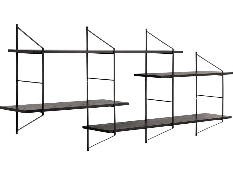 AC Design Wandregal Belfast 191 x 25,5 x 79 cm, Schwarz