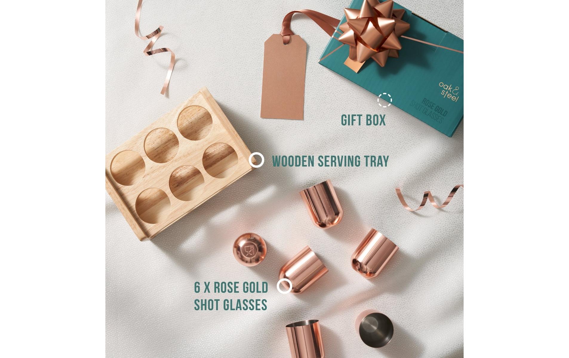 Oak & Steel Schnapsglas 50 ml, 6 Stück, Rosegold