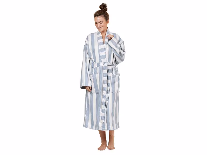 Dock & Bay Bademantel Waffle Storm Cloud Blau/Weiss